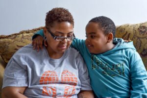 Shereese Hickson and her son